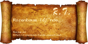 Rozenbaum Tünde névjegykártya